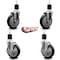 Service Caster 5'' Black Poly Wheel Swivel 1-7/8'' Expanding Stem Caster Set 2 Brakes, 4PK SCC-EX20S514-PPUB-BLK-2-TLB-2-178 - alternate 2